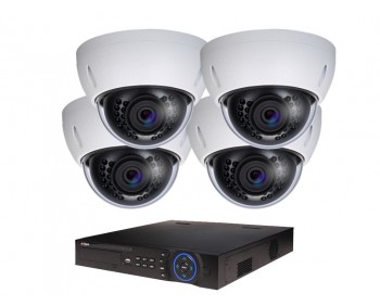 COMMERCIAL GRADE VISTA  IP SYSTEM INCLUDES 4 HD IP 3MP CAMERA  2.8MM LENS NIGHT VISION RANGE 120', HD-NVR WITH 3TB HARD DRIVE WITH POE & 04 CABLES